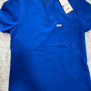 Figs Royal Blue Scrub Top Catarina